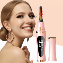 Heated Eyelash Curler USB Rechargeable with 5s Fast HeatUp, 3 Heat Modes, 24H LongLasting Curl