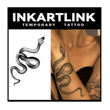 Extra Large Semi Permanent Snake Tattoo, Realistic Waterproof Temporary Body Art for Adults