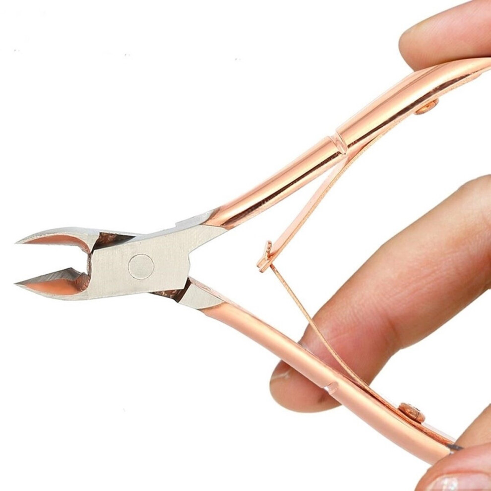 Cuticle Cutter Stainless Steel Nail Clipper with Precision Edge Champagne Grip for Manicure