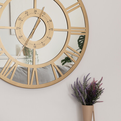 Charles Bentley Charles Bentley Coniston Mirrored Skeleton Wall Clock, Bronze 80x80x5cm 1