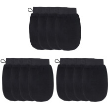 Exfoliating Bath Gloves for Women and Men with DualHand Design and AntiSlip Wristbands Black