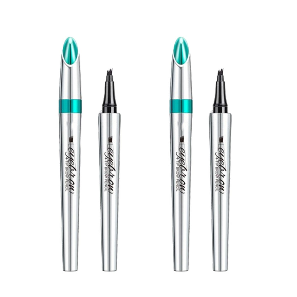 Waterproof Microblading Eyebrow Pen 4 Fork Tip Long Lasting Natural Brow Tattoo Pencil (2#+4#)