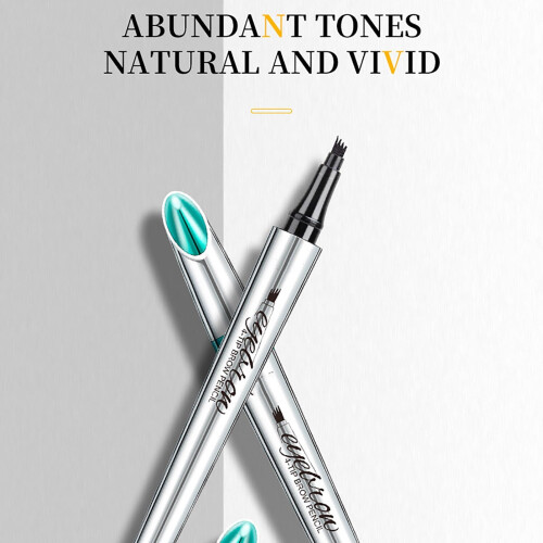Microblading Eyebrow Pen Reddish Brown 4Tip Precision Waterproof Smudgeproof Longlasting 1