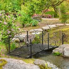 Outsunny 184cm Metal Arch Garden Garden Bridge, Black