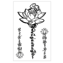 5pcs Black and White Totem Temporary Tattoo Stickers Waterproof Color Flower Arm Body Art 12x19cm