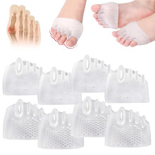 4 Pairs Silicone Toe Separators for Women and Men Bunion Corrector Breathable Spacers for Foot Alignment and Pain Relief Transparent