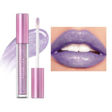 Purple Glossy Lip Gloss and Pearl Shimmer Liquid Lipstick, Long Lasting Waterproof Lip Tint (03)