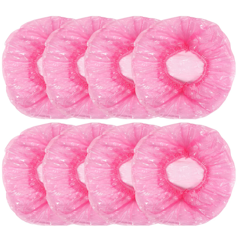 Pink 100 Pack Disposable Shower Caps Bulk Individually Wrapped Large Elastic For Home Hotel Spa