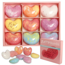 Organic Bath Bomb Gift Set for Women, 9 Scents, SkinMoisturizing Aromatherapy Spa