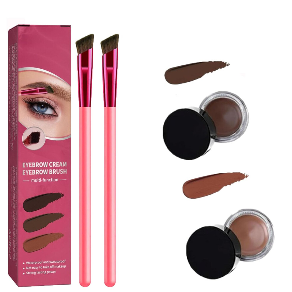 Cream,Brown 4D Eyebrow Lamination Kit Waterproof Long Wear With Brush And Cream For Natural Defined Brows (Light Brunet Brown)