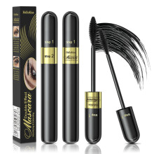 2 in 1 Volumizing Lengthening Tubing Mascara Waterproof Smudge Proof Dual Head Black Curling
