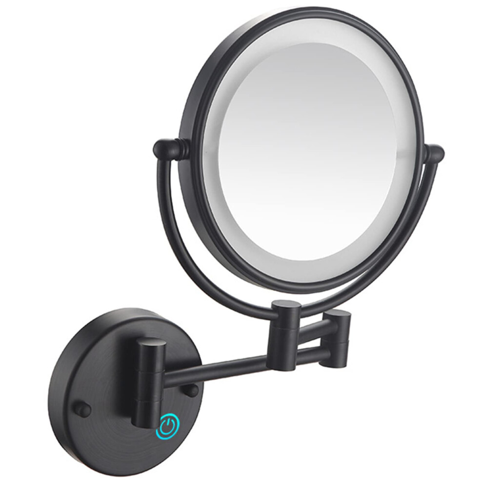 Lighted Makeup Mirror Wall Mounted Vanity with LED Touch, 10x Magnification, 360 Swivel, Nickel