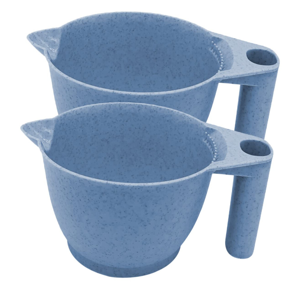 Blue 2Pcs Hair Dye Bowl Set With Ergonomic Grip Handle And Nonslip Base For Salon And Home