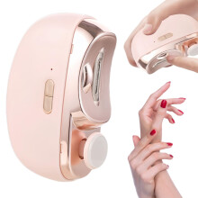 Electric Nail Clipper with Polishing, Dual Trim, 2 Speeds, Rechargeable for Seniors and Babies Pink