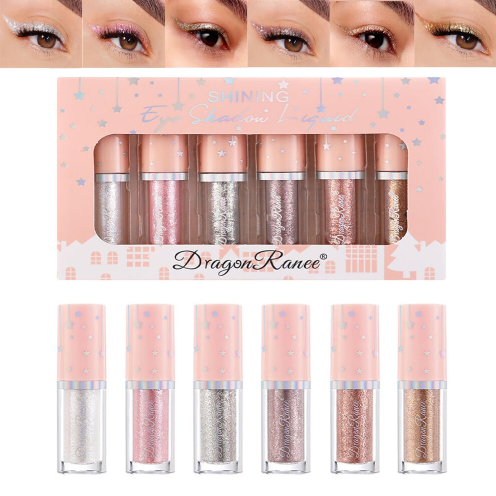 Liquid Glitter Eyeshadow and Eyeliner Set,  Pigment, LongLasting Korean Eye Makeup