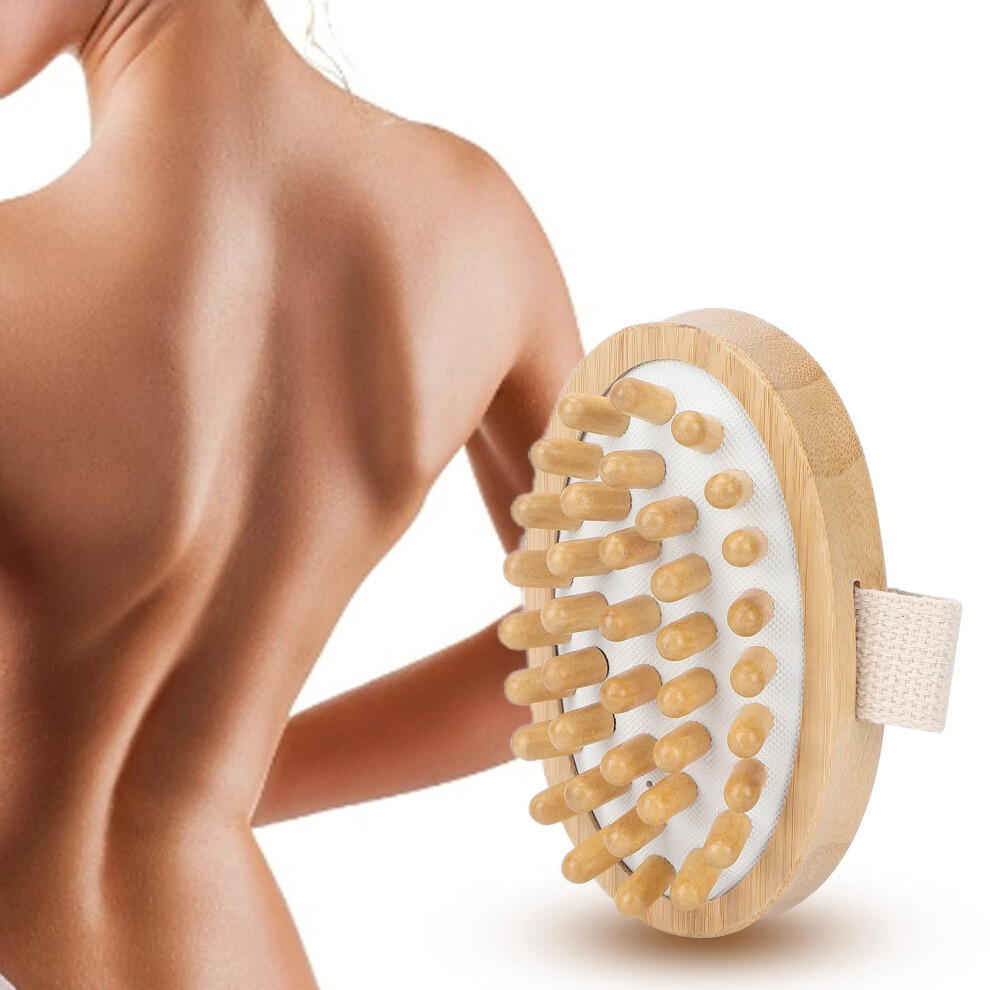 Massage Brush for Dry Brushing and Exfoliating Back Scrubber, Boosts Circulation, Relieves Tension