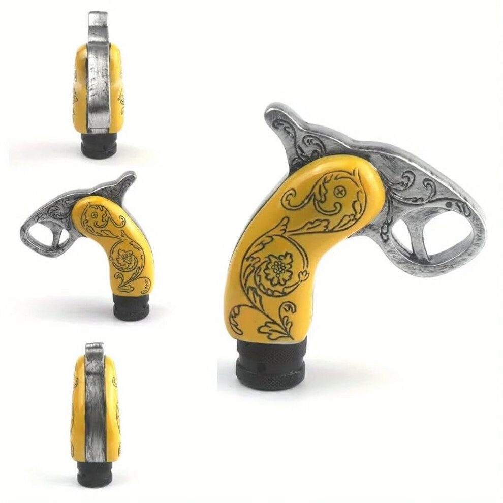 Gun Style Gear Shift Knob, Universal Manual Car Shifter With Ergonomic Resin Grip Yellow 9092120558838