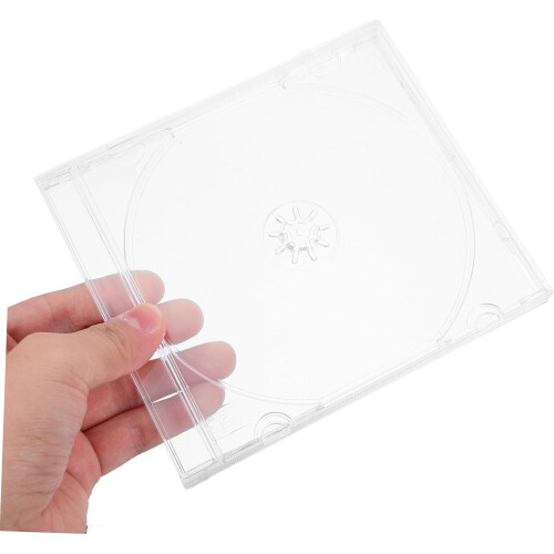 Shatterproof CD Storage Cases 10 Pack Clear Durable Plastic Jewel Cases for Single Disc 2