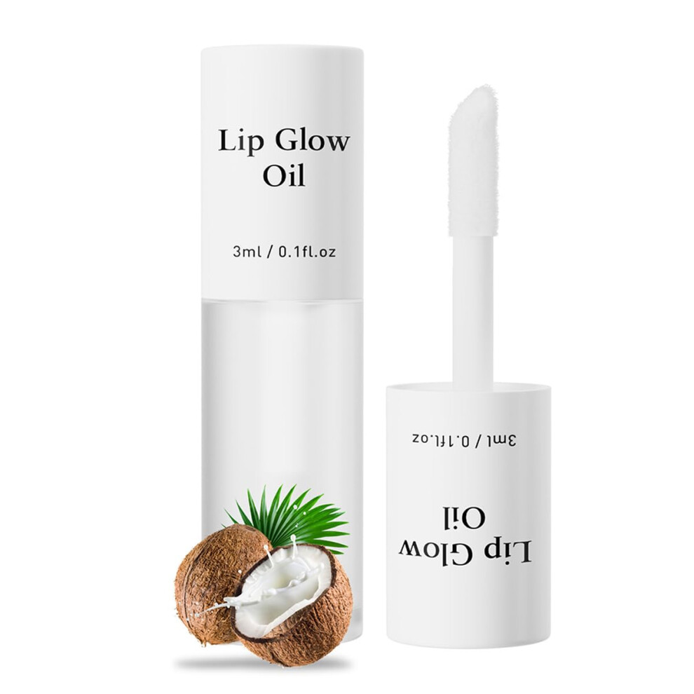 7 Color Fruity Moisturizing Lip Oil and Gloss, Deep Hydration, Coconut for Dry Lips (07#)