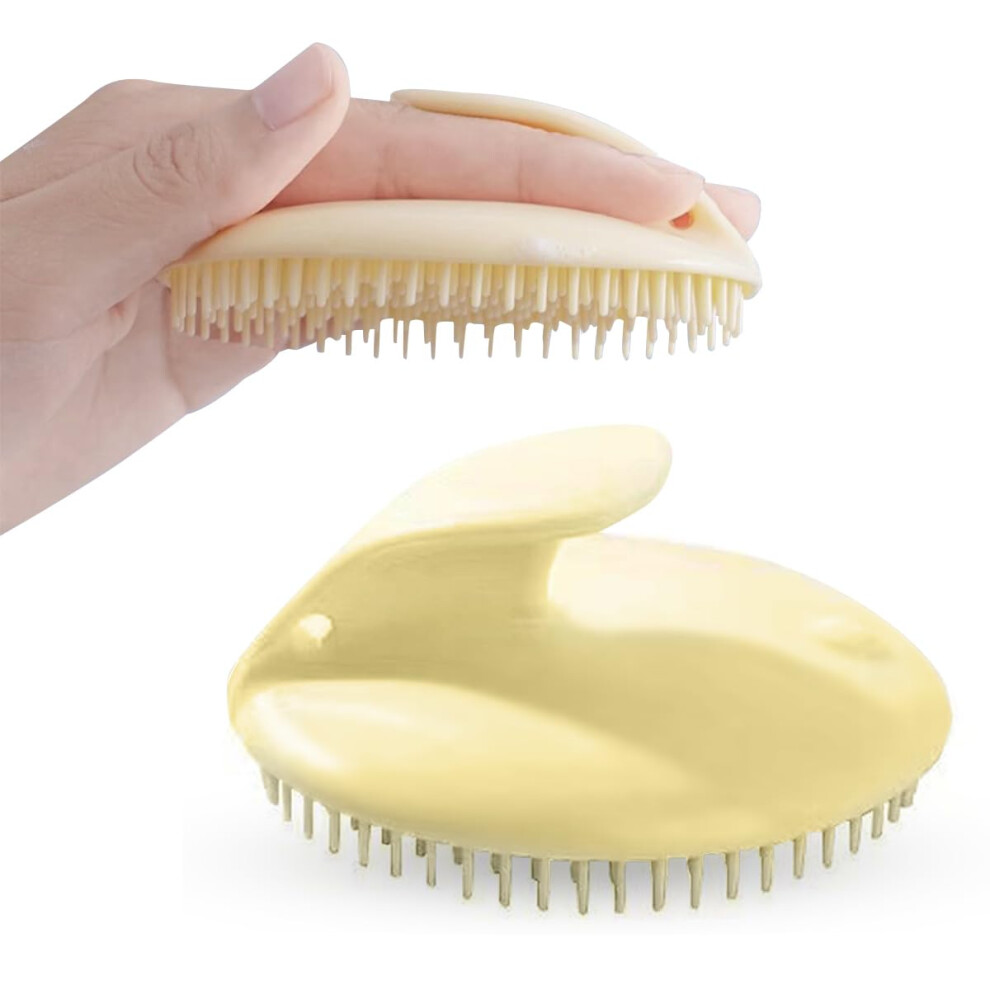 Cream Scalp Massager Brush For Hair Growth And Relaxation With Ergonomic Grip Wet Dry Use