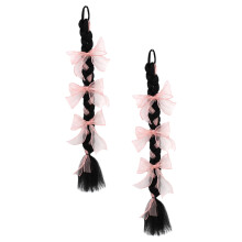 Ponytail Hair Extensions Set with Bowknot, ClipIn Synthetic Hairpiece for Women, Daily Wear and Cosplay