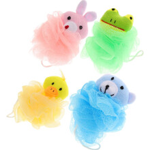 Kids Bath Loofah Set – Fun Cartoon Animal Shower Sponge with Hanging Rope for Gentle Skin Care