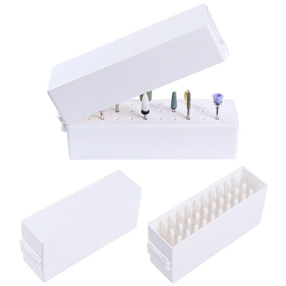 Nail Drill Bit Holder With Dustproof Acrylic Cover, 30Hole Organizer For Salon And Home Use 9169991666686