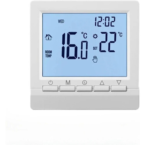 Smart Thermostat for Gas Boiler, Weekly Programmable Heating with LED Backlit Display, White 1