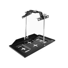 Universal Metal Car Battery Tray with Adjustable Hold Down Clamp, Heavy Duty Auto Mount