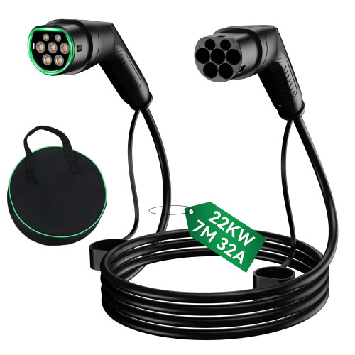 ELECWISH 7m Type 2 EV Charging Cable 22kW 32A 3 Phase UK