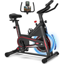 Upgraded Exercise Bike for Home Use with LCD Display & Tablet Holder, Silent 0-100% Level Resistance Indoor Cycling Bike, Professional Stationary