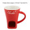 Ceramic Chocolate Melting Mug Pot with Fork, Red, 360g 2