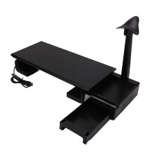 Adjustable Monitor Stand With Detachable Headphone Holder And Drawer Storage Organizer Dual Use For Printer Laptop Ergonomic Design With USB Charging