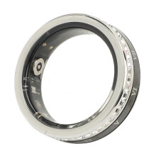 Smart Ti Steel Bluetooth Ring Waterproof Step Counter Size 12 Silver