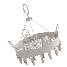 White Round Clip Hanger 24 Clips 32.5x32.5x33cm