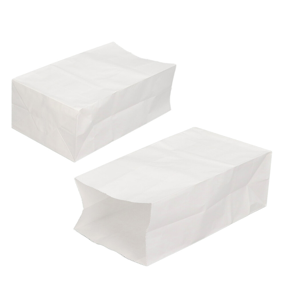 100 Food Grade Paper Bags Kraft White
