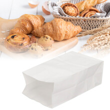 100 Stück Kraftpapier lebensmittelecht ölabeständiger Einkaufsshopper 280x150x90mm Weiß