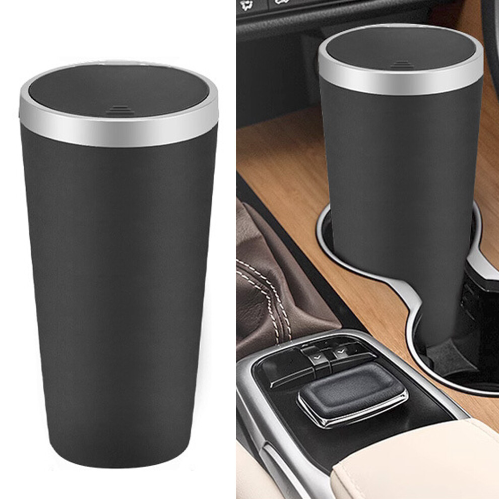 Mini Abs Car Trash Can Bin 0.5L Cup Holder Lid 9391393728321