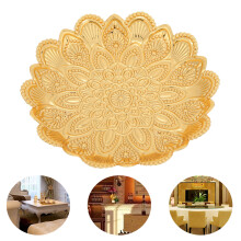 Gold Electroplated Snack Tray for Pastries Candy & Fruits Retro Pattern 28cm
