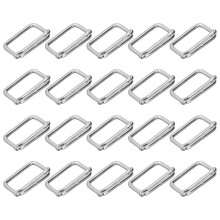 20Pcs Metal Rectangle Adjusters for Clothes & Bags 3.5x38x20mm