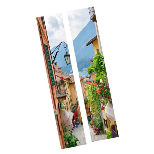 2pcs/set 3D Self-Adhesive Door Wall Fridge Sticker Wrap Mural Wall Dec