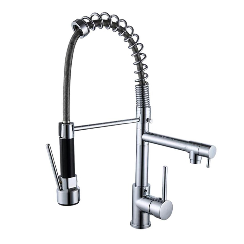 Sink Mixer Tap Single Hole Kitchen Faucet Pull Out Sprayer Electroplat 6902696253972