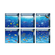 6pcs 13x13cm 3D Effect Anti Slip Waterproof Bathtub Sticker Fishes