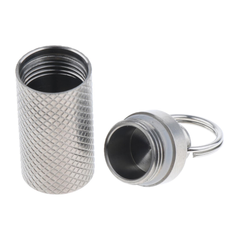 Portable Waterproof Pocket Pill Box Container Fob Capsule Keychain Key