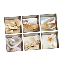 6pcs 13x13cm 3D Effect Anti Slip Waterproof Bathtub Sticker Shells