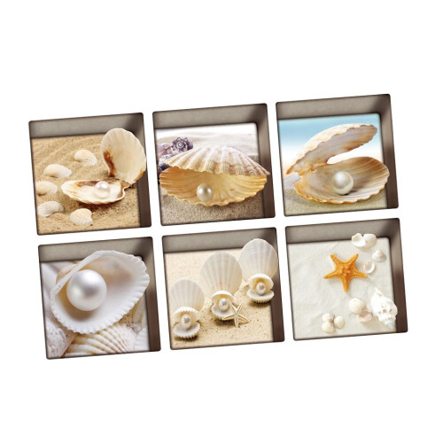 6pcs 13x13cm 3D Effect Anti Slip Waterproof Bathtub Sticker Shells