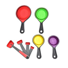 Collapsible Silicone Measuring Cups & Spoons Set Cooking Tools Cups +