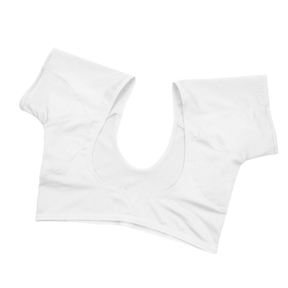 White Women Underarm Armpit Vest Top Sweat Pad Sweat Absorbing Shirt L