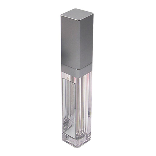 7ml Empty Lip Gloss Tubes Lip Container w/Mirror &LED Light Clear+Silv