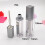 7ml Empty Lip Gloss Tubes Lip Container w/Mirror &LED Light Clear+Silv 2